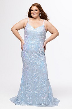 Tease Prom TE2602 Sequin Mesh Mermaid Gown | Ruby's