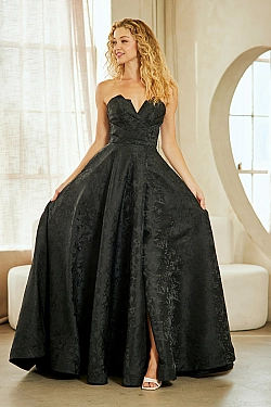 Amelia Couture 8061 Textured Floral A-Line Prom Dress | Ruby's